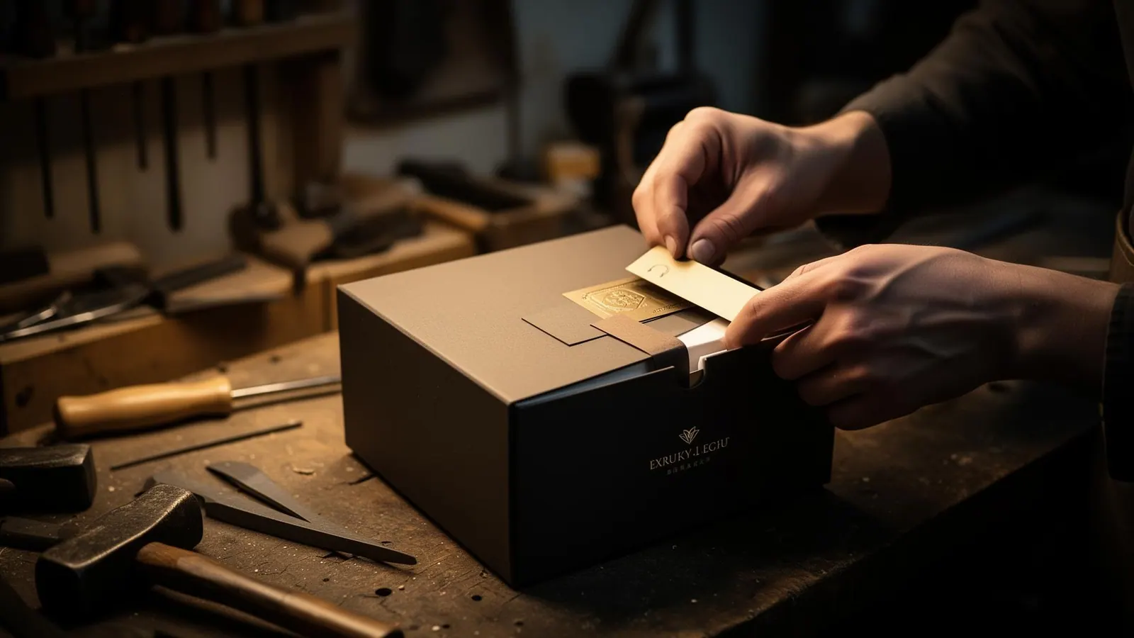 Lavorazione artigianale di packaging premium per brand di moda e lusso